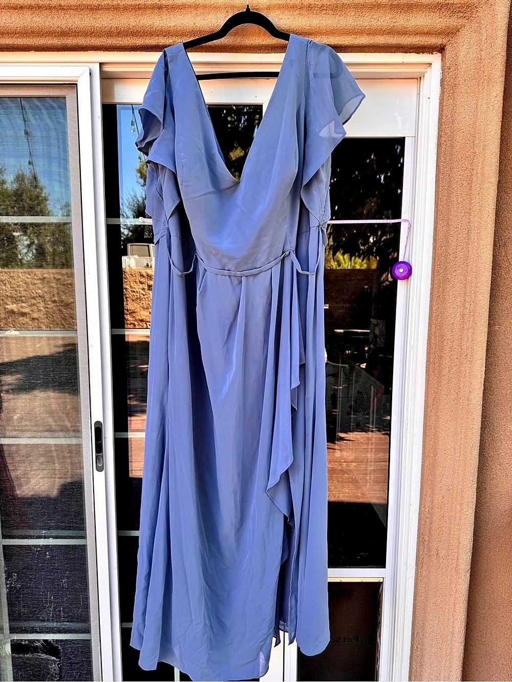 Maxi V-Neck Dress Blue Size 28